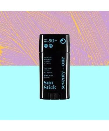  seventyone PERCENT SeventyOne Percent | The Ocean Blue: Sun Stick SPF 50+ | Vegan Face Sunscreen Stick - Very High Protection | Very Water Resistant | UVA 34 | 87% Natural - Made in France | From 1 year old | 15 g - Buy Online on GoSupps.com