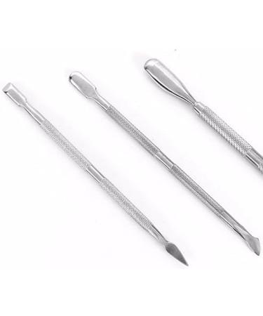 Nail Pusher Set - 3 Pieces Stainless Steel Nail Cuticle Spoon Pusher Remover Manicure Pedicure Tool Set - Buy Online on GoSupps.com