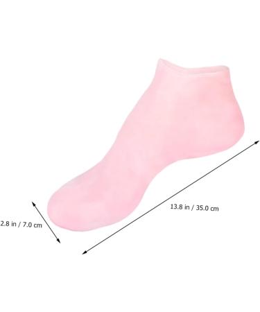 Ipetboom 1 Pair Sock Moisturizing Gel Booties Titanium Ear Pick Beauty Care Silicone Gel Skin Protect Soles Essential Oil Tableware Sucker Miss Moisture Cream Pink Natural Sebs 35X7X1cm - Buy Online on GoSupps.com