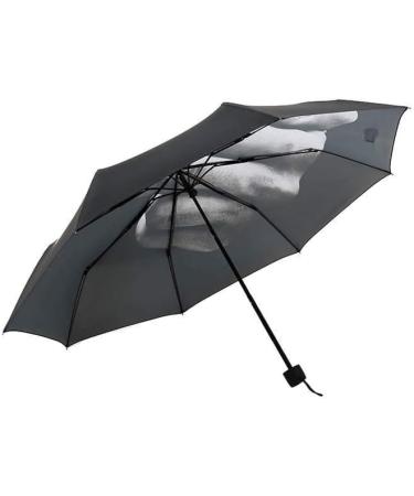 Sun-Mall Black Middle Finger Compact Folding Golf Travel Umbrella with Case - Windproof and Reverse Design for Gifts - Buy Online on GoSupps.com
