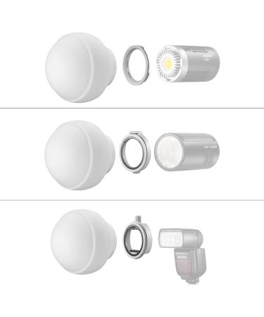Godox ML-CD15 Diffusion Dome Kit with 3 Adapters for Godox V1C V1S V1N, AD200PRO - Flash Light Diffuser for Godox Mount Lights - Buy Online on GoSupps.com