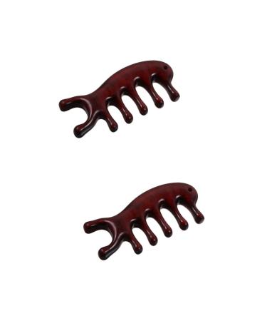 Fomiyes 2st Meridiankamm made of sandalwood wide tooth comb Desangegen ridge with wide teeth for curly hair portable comb hair picking massage comb green sandalwood breastfeeding ridge women 11.00x1.50cmx2pcs such as shown