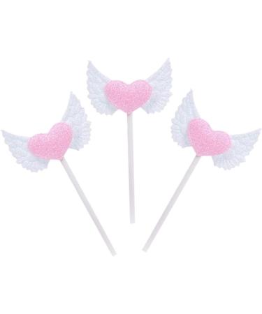 ibasenice 20pcs Bridal Shower Heart Fruit Picks Baby Shower Holiday Cupcake Picks Valentines Cupcake Topper Capacillos Para Cupcake Glitter Cake Decorations Paper Cup Bride Wedding White - Buy Online on GoSupps.com
