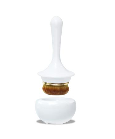 Flat Top Foundation Brush  Kabuki Makeup Brush for Liquid Foundation Powder Cream Contour Buffing Stippling Blending (White) White02 - Buy Online on GoSupps.com