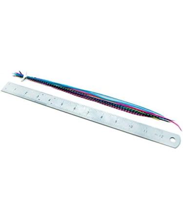 10 XXL Long Real Feather Hair Extensions 11-13 inch + Rings & Loop - Mixed Brights - Buy Online on GoSupps.com