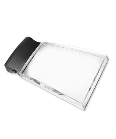 LED Magnifying Glass 2X Rectangle Super High Clarity Lightweight Magnifier for Reading Maps - Jeweler Watch Repair Loupe Low Vision Aids Magnifying Glass