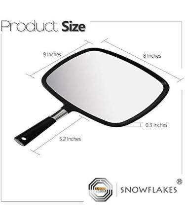 Snowflakes Hand Mirror Large and Comfy Handheld Mirror with Handle for Salon .(Black) - Buy Online on GoSupps.com