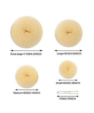 Teenitor Hair Bun Shaper Set - 4 Pcs Donut Bun Maker with Large Bobby Pins Blonde 20pcs - Doughnuts Ring Styler Kit - Buy Online on GoSupps.com