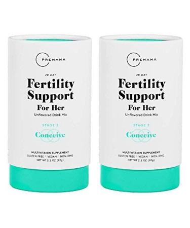 Premama Fertility Supplement for Women - Myo Inositol Powder with Folate to Increase Fertility , Vitamin B12 to aid Conception, Prenatal Support, Drink Mix, Vegan Gluten Free - 28 Servings (2 Pack) 28 Count (Pack of 2) Fer…