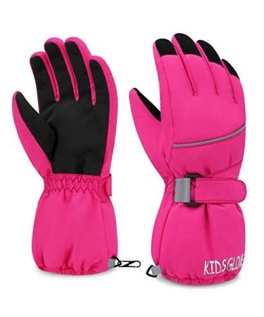 Olreco Kids Snow Gloves for Boys Toddler Waterproof Gloves Girls Winter Gloves Kids Gloves Winter Waterproof Kids Ski Gloves 7-10 Years Rose - Buy Online on GoSupps.com