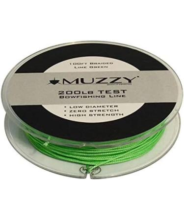 Muzzy 1078 Bow Fishing Line Lime Green 200 Braided 100' Spool