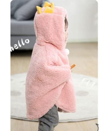 ITODA Toddler Winter Fleece Hooded Cape Coat - Pink (0-3 Years) - Buy Online on GoSupps.com