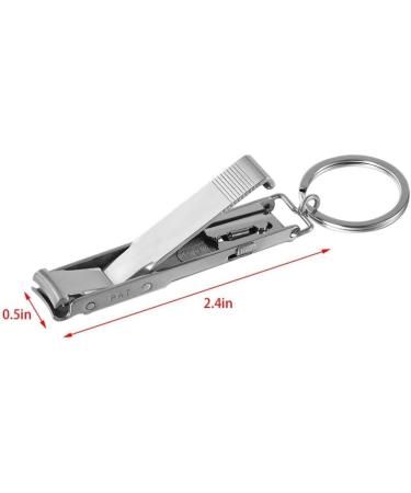 Stainless Steel Ultra-Thin Foldable Hand Toe Nail Clippers Cutter with Keychain Cutter Trimmer Silver Tool Key Ring Durable and Deft - Buy Online on GoSupps.com