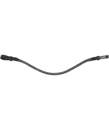 HORZE Noir Leather Bow-Shaped Horse Browband with Crystal Details - Black/Green - Horse - Buy Online on GoSupps.com