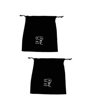 Healeved 2 Pcs Hair Dryer Storage Bag Drawstring Hair Dryer Bags Wig Bags Portable Hair Dryer Compact Flannel