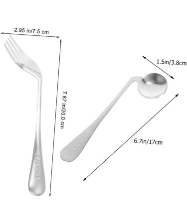 Buy 1 Set Ergonomic Elbow Fork & Spoon - Self Feeding Cutlery for Adults & Kids - Adaptive Stainless Steel Utensils - Buy Online on GoSupps.com