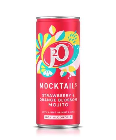 J2O Strawberry & Orange Blossom Mojito Mocktail Cans 12 x 250ml