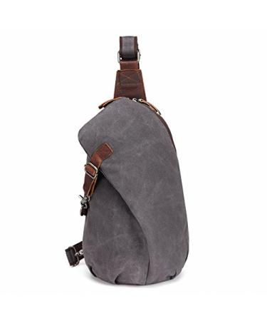 AOTIAN Unisex Sling Backpack Waxed Canvas Crossbody Bag 10 Liters Gray - Purple
