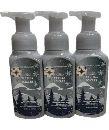 Bath and Body Works Vanilla Icicles Gentle & Clean Foaming Hand Soap Pack of 3