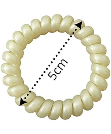 Spiral Hair Bands Plastic Hair Coil Ties Ponytail Bunches Holder Cord Bobbles for Women Girls Pastel Pearl 5pc Set - Buy Online on GoSupps.com