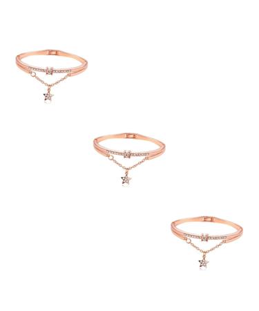 Fomiyes 3st women's bracelet bracelet for women bracelet sun and moon bracelet with star cuff retro chain bracelet gem brace bracelet rhinestone lord silver chain vintage