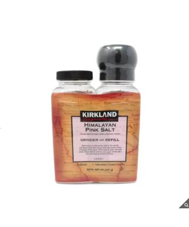 Kirkland Signature Pink Salt Grinder with Refill-Himalaya Pinh Salt- Kosher - Refillable - Adjustable Ceramic Grinde 737g