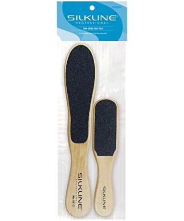 SILKLINE PROFESSIONAL Two-Sided Foot File with Oak Wood Handle - Full and Mini Size Duo - Buy Online on GoSupps.com