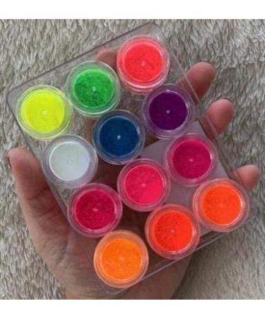 Mynena Neon UV Pigment Loose Powder 12 Colors Kit 2 - Vibrant Glow for Creative Makeup Looks - Buy Online on GoSupps.com
