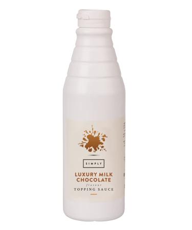 Simply Luxury Milk Chocolate Topping Sauce Ready to Use Dessert Sauce for Ice Cream Waffles Pancakes Coffee & Milkshakes (1 kg) Luxury Milk Chocolate 1 kg (Pack of 1)