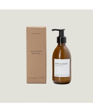 Jondi&Moon Natural Cosmetic Toothpaste - 250ml Glass Bottle - Refillable Toothpaste Dispenser with Natural Ingredients for White Teeth - Vegan Flouride Menthol - Buy Online on GoSupps.com