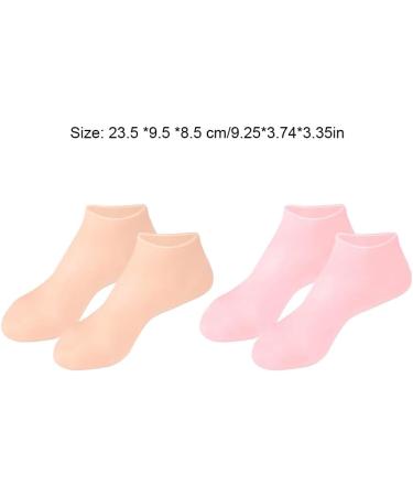 dijiusidy 2a of Soft Silicone Foot Care Tools Flexibility and High Elasticity Silica Gel Moisturizing Socks Silicone Socks colour of skin One size fits all Colour of Skin One size fits all - Buy Online on GoSupps.com