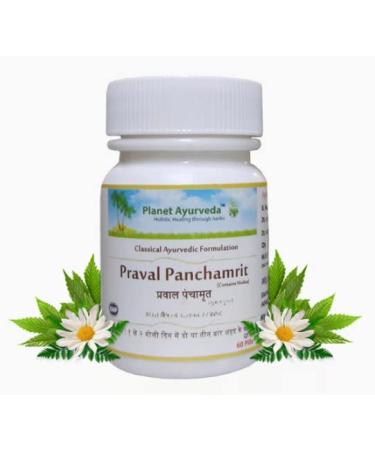 Planet Ayurveda Praval Panchamrit | The Ayurvedic Treatment of Bloating| Natural Digestive System Support | Maintain Healthy Urinary System | 60 Veg Capsules Each, Pack of 1
