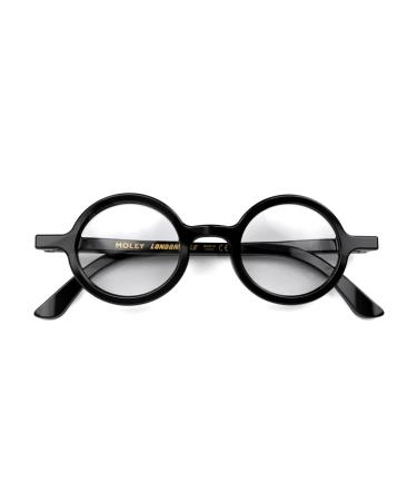 LONDON MOLE Eyewear | Moley Reading Glasses | Round Glasses | Cool Readers | Stylish Reading Glasses | Men's Women's Unisex | Spring Hinges Gloss Black 1.0 x - Buy Online on GoSupps.com
