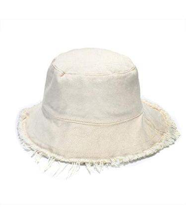 boderier Sun Hats for Women Summer Casual Wide Brim Cotton Bucket Hat Beach Vacation Travel Accessories Beige