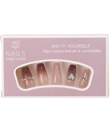 24Pcs/Set Press On Nails Wine Red Love Diamond Chain Diamonds Medium Long False Nails Acrylic Fake Nails Full Cover Nails Tips Artificial Finger Manicure Press on nails for Women and Girls - Buy Online on GoSupps.com