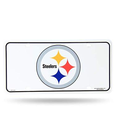 Rico Industries NFL Fan Shop Metal License Plate Tag Pittsburgh Steelers 6 x 11.5-" Team Color