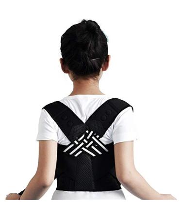 Magnetic Back Posture Corrector for Children Kids Back Waist Support Belt 10 Magnets Orthopedic Straps Back Posture Correction (Color : Black Size : XX-Large) vision Black M