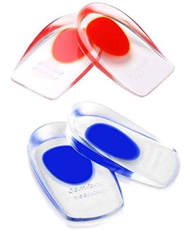Generic 2 pairs of gel heel pillow silicone heel cap for plantar fasciitis heel spur and axilla pain gel heel caps and pillows absorbing support black