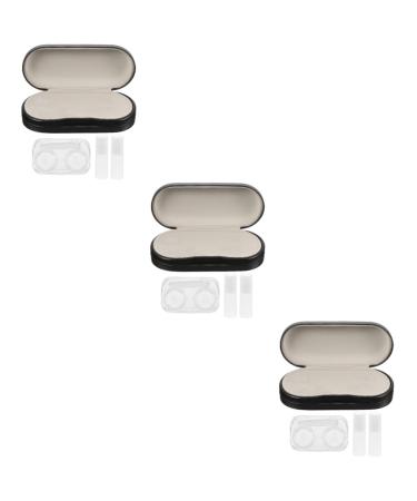 Healvian 3 sets Double-lodged glasses case glasses container for at home soft glasses case schnapps glasses travel glasses organizer portable glasses organizer invisible contact lenses suitcase
