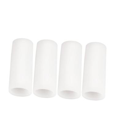 Healifty 8pcs Finger Sleeve Elastic Finger Sleeves Gelt Toe Sleeve Toe Protector Gel Toe Caps Protective Case Finger Cot Toe Cover White Shut up Men and Women Finger Cushion White Medium