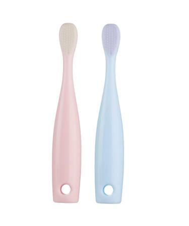 Goohochy 2st toothbrush children toothbrush children's toothbrush all-round toothbrush for children manual soft toothbrush tongue baby toothbrush detergent care pp toddler