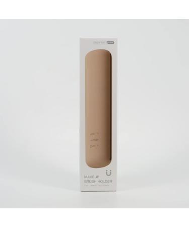 Fvion Travel Make-Up Brush Holder | Silicone Cosmetics Organizer | Portable Makeup Brush Pocket (Brown/Gray) | Ideal for Travel - Buy Online on GoSupps.com
