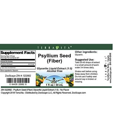 Psyllium Seed (Fiber) Glycerite Liquid Extract (1:5) - No Flavor (1 oz ZIN: 522882) - Buy Online on GoSupps.com