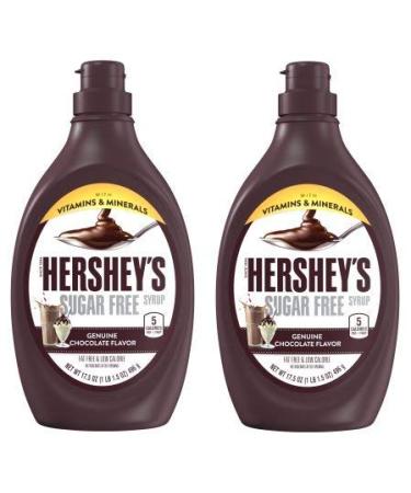 Hershey's, Sugar Free Milk Chocolate Syrup, 17.5 Oz (Pack of 2)