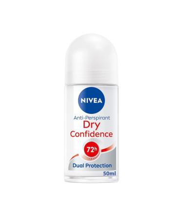 NIVEA Dry Confidence 72H Anti-Perspirant Roll-On Deodorant (50ml Pack of 6) Women's Deodorant with 72H Odour Protection Daily Use Anti-Perspirant Deodorant for Women