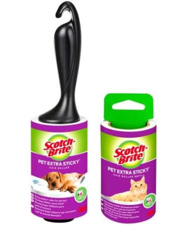 Scotch-Brite Pet Extra Sticky Hair Lint Roller Replacement Roll - Strong Refill Pack for Pet Hair - Black & White - Buy Online on GoSupps.com