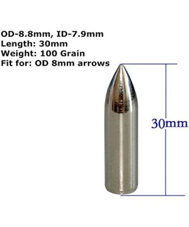 JJZS 12 Pack 100 Grain Glue-On Field Points for Target Aluminum and Wood Arrows - Buy Online on GoSupps.com