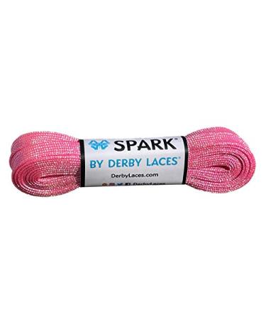 Derby Laces Pink Cotton Candy Spark Shoelace for Shoes, Skates, Boots, Roller Derby, Hockey and Ice Skates 96 Inch / 244 cm