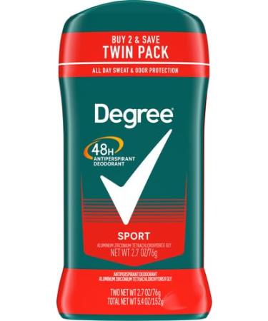 Degree Men Original Protection Antiperspirant Deodorant Twin Pack - 48-Hour Sweat & Odor Protection - 2.7 oz (Pack of 2) - Buy Internationally - Buy Online on GoSupps.com