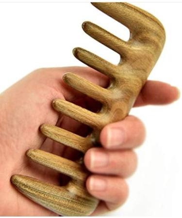 GRARRO Wide Tooth Hair Comb - Natural Wood Comb for Curly Hair - No Static Sandalwood Hair Pick Wooden Comb for Detangling - Buy Online on GoSupps.com